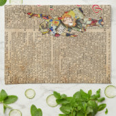 Alice, Mad Hatter und Rabbit Vintag Collage Quote Handtuch (Gefaltet)