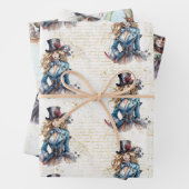 Alice, Mad Hatter und Weißes Kaninchen Geschenkpapier Set (Beispiel)