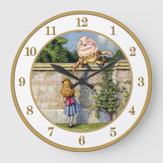 Alice Meets Humpty Dumpty in Wonderland. Große Wanduhr