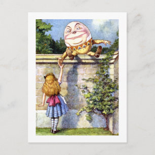 Alice Meets Humpty Dumpty in Wonderland Postkarte