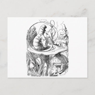 Alice Meets the Caterpillar - Alice in Wonderland Postkarte