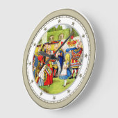 Alice Meets The Queen of Hearts Große Wanduhr (Winkel)