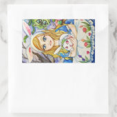 Alice mit dem Bunny Rechteckiger Aufkleber (Tasche)