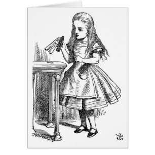 Alice mit dem "Getränk ich" Flasche