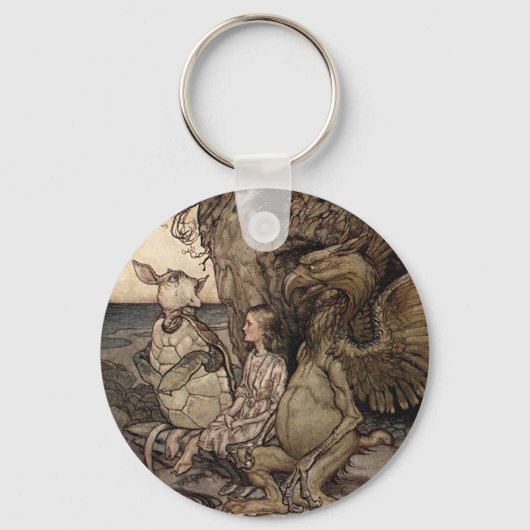Alice mit dem Griffin und der Mock Turtle Schlüsselanhänger (Vorderseite)