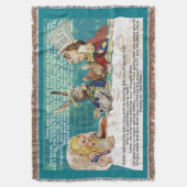 Alice mit dem Mad Hatter und dem März Hare Decke (Vorderseite Vertikal)