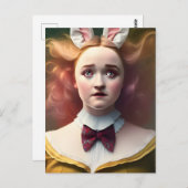 Alice mit den weißen Kaninchenohren Postkarte (Vorne/Hinten)