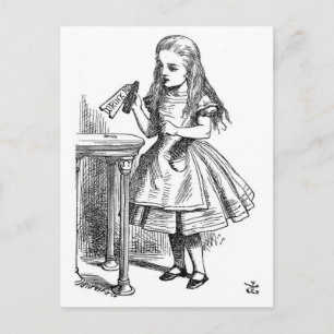 Alice mit der Flasche "Drink Me" Postkarte