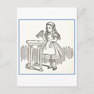 Alice mit der "Trink mich" Flasche Illustration Postkarte