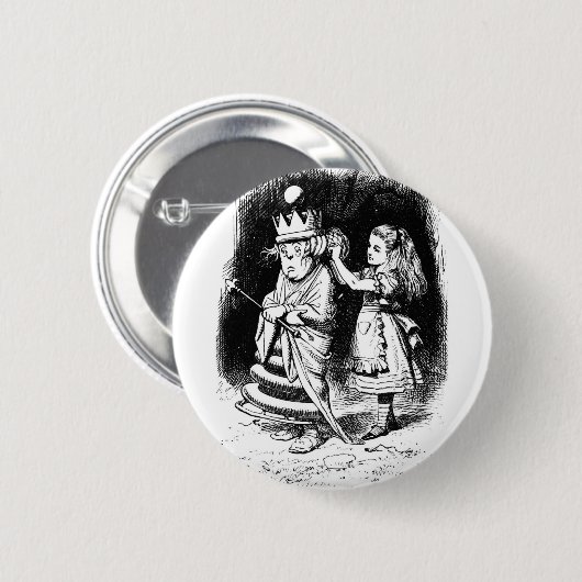 Alice mit der weißen Königin Button (Vorne & Hinten)