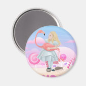 Alice mit Flamingo Magnet (Vorderseite/Rückseite)