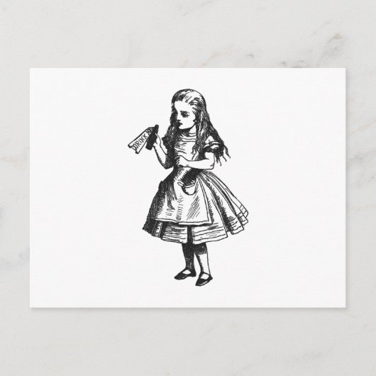 Alice mit Flasche "Drink Me" Postkarte (Vorderseite)