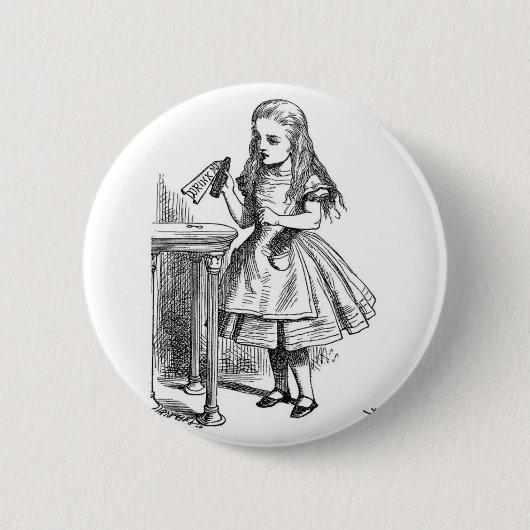 Alice mit "Getränk ich" Flasche Button (Vorderseite)