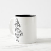 Alice mit "Getränk ich" Flasche Zweifarbige Tasse (Vorderseite Links)