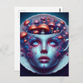 Alice Mushrooms Teacup Postkarte (Vorne/Hinten)