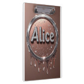 Alice Name Diamant-Logo-Abzeichen in funkelndem Sc Klemmbrett (Rechts)