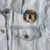 Alice Name Mit Geburtstagsfeier Katzen, Button (Beispiel)
