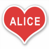 ALICE NAME Red Liebe Heart Vinyl Sticker (Vorderseite)