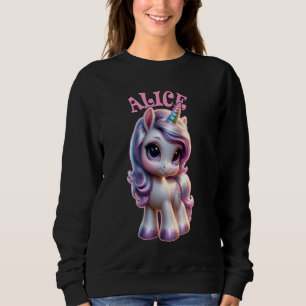 Alice Niedlich Unicorn Design für Mädchen Name Ali Sweatshirt