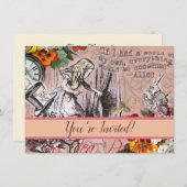 Alice-Nonsens-Vorhang Einladung (Vorne/Hinten)