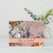 Alice-Nonsens-Vorhang Einladung (Stehend Vorderseite)