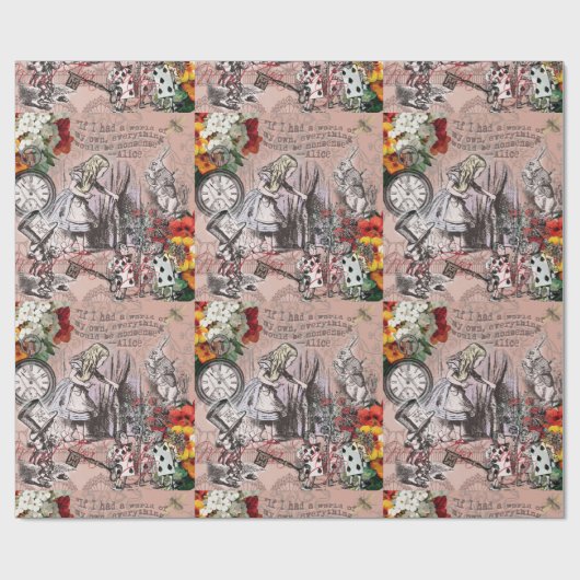 Alice-Nonsens-Vorhang Geschenkpapier (Flach)