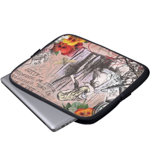 Alice-Nonsens-Vorhang Laptopschutzhülle (Vorne Knopf)