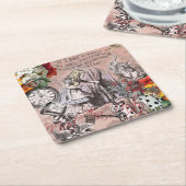 Alice-Nonsens-Vorhang Rechteckiger Pappuntersetzer (angewinkelt)