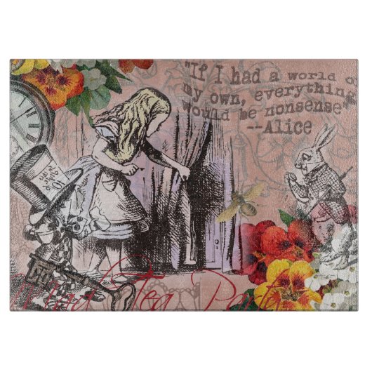 Alice-Nonsens-Vorhang Schneidebrett (Vorderseite)