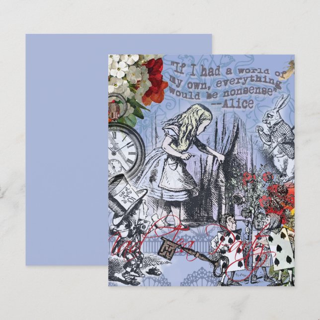 Alice Nonsense Vorhang Wunderland - Blau (Vorne/Hinten)