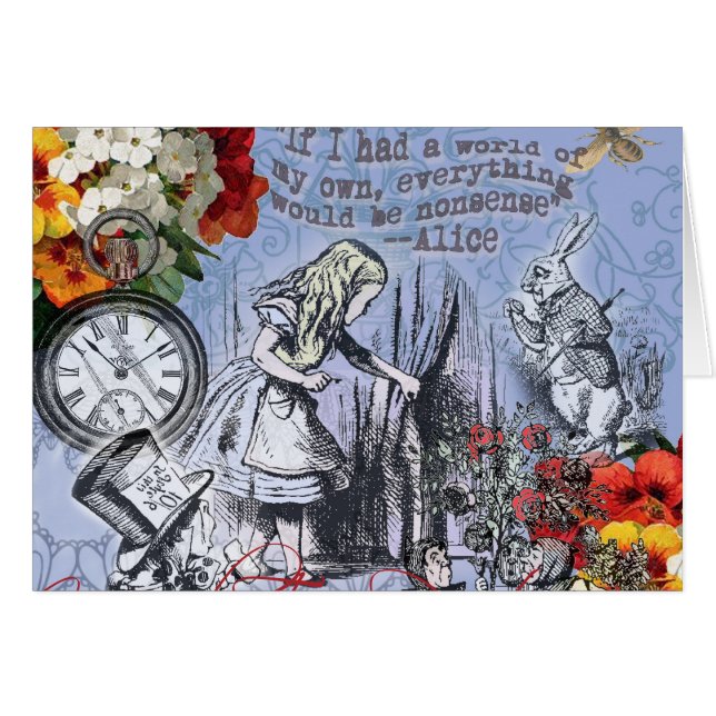 Alice Nonsense Vorhang Wunderland - Blau (Vorderseite (Horizontal))