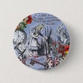 Alice Nonsense Vorhang Wunderland - Blau Button (Vorderseite)