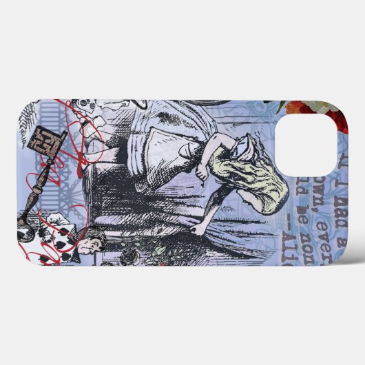 Alice Nonsense Vorhang Wunderland - Blau Case-Mate iPhone Hülle (Rückseite (Horizontal))