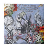 Alice Nonsense Vorhang Wunderland - Blau Fliese (Vorderseite)