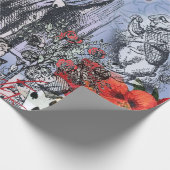 Alice Nonsense Vorhang Wunderland - Blau Geschenkpapier (Ecke)