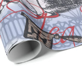 Alice Nonsense Vorhang Wunderland - Blau Geschenkpapier (Rolleneckpunkt)