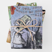Alice Nonsense Vorhang Wunderland - Blau Geschenkpapier Set (Beispiel)