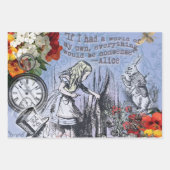 Alice Nonsense Vorhang Wunderland - Blau Geschenkpapier Set (Vorderseite)