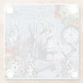 Alice Nonsense Vorhang Wunderland - Blau Glasuntersetzer (Rückseite)