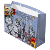 Alice Nonsense Vorhang Wunderland - Blau Große Geschenktüte (Rückseite Schrägansicht)