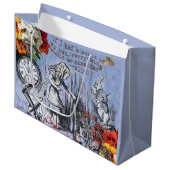 Alice Nonsense Vorhang Wunderland - Blau Große Geschenktüte (Vorderseite Schrägansicht)