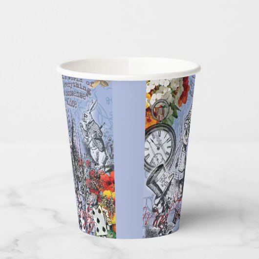 Alice Nonsense Vorhang Wunderland - Blau Pappbecher (Links)