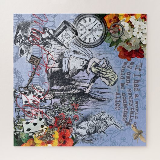 Alice Nonsense Vorhang Wunderland - Blau Puzzle (Horizontal)