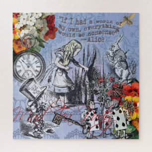 Alice Nonsense Vorhang Wunderland - Blau Puzzle
