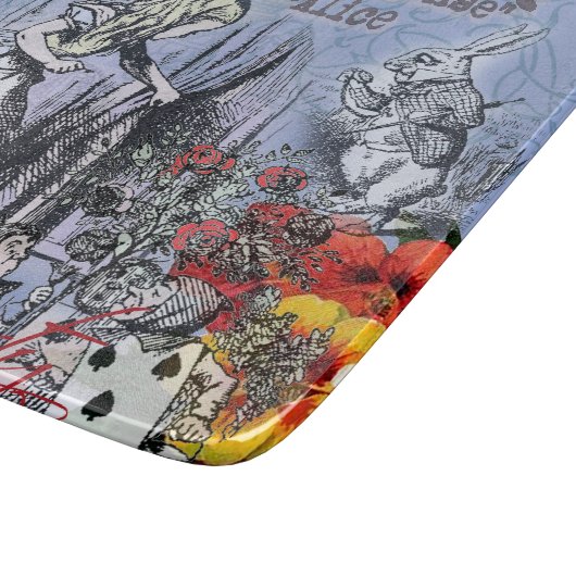 Alice Nonsense Vorhang Wunderland - Blau Schneidebrett (Ecke)