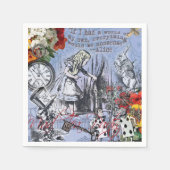 Alice Nonsense Vorhang Wunderland - Blau Serviette (Vorderseite)