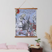 Alice Nonsense Vorhang Wunderland - Blau Wandteppich Mit Holzrahmen (Schlafzimmer)