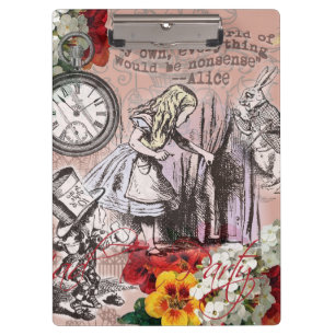 alice nonsense wonderland curtain klemmbrett