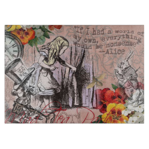 alice nonsense wonderland curtain schneidebrett