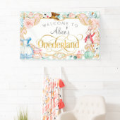 Alice Onederland, Girl 1. Geburtstag, aquamarines Banner (Insitu)